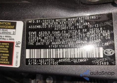 2014 Toyota Camry Le из США, поврежденный, VIN 4T4BF1FK8ER353061